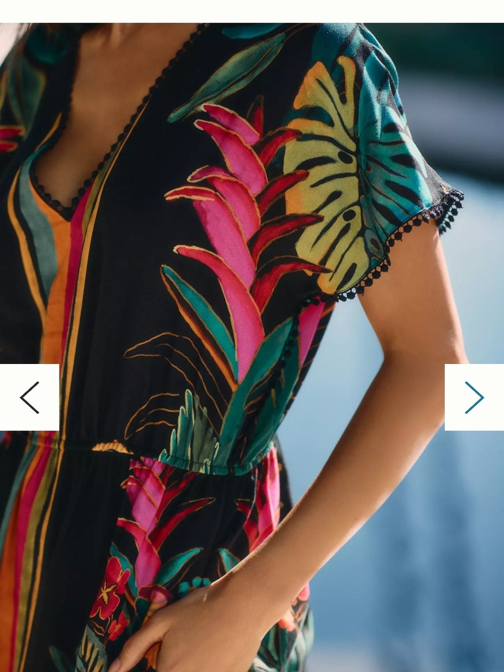 FARM Rio For Anthropologie Floral Midi Sundress Tropical - Picture 3 of 8